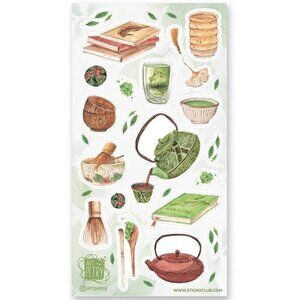 3 for $15 - Matcha Tea Time Stickers - 1 Sticker Sheet - NEW in Packaging